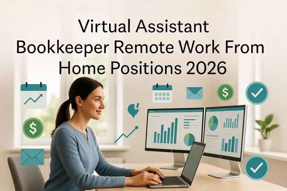 Virtual Assistant Bookkeeper Remote Work From Home Positions Available Now